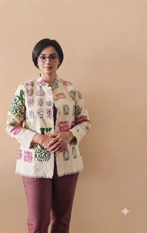 The Peace Silk Statement — botanically dyed Eri silk piece