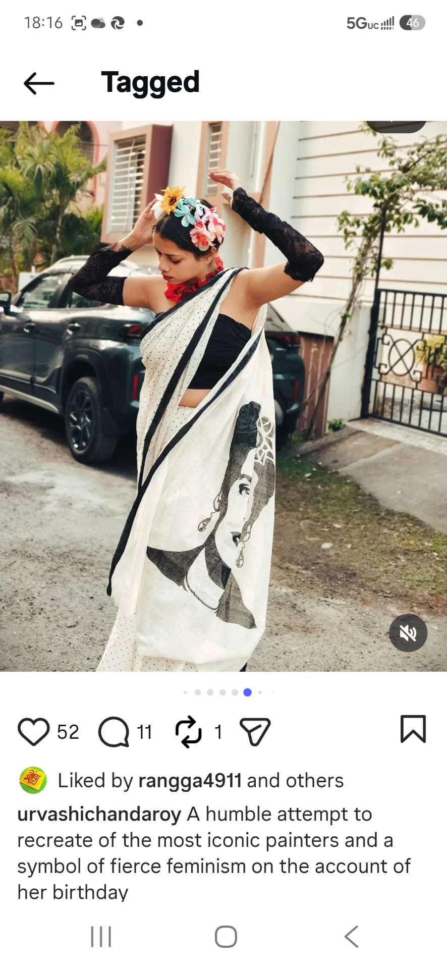 Frida Kahlo Saree